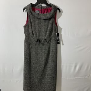 Muse Nwt Tweed Sleeveless Dress Womens 10 Knee Length